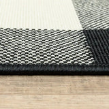 Black and Ivory Indoor Outdoor Area Rug - Homeroots