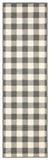 2' X 8' Gray and Ivory Indoor Outdoor Area Rug - Homeroots