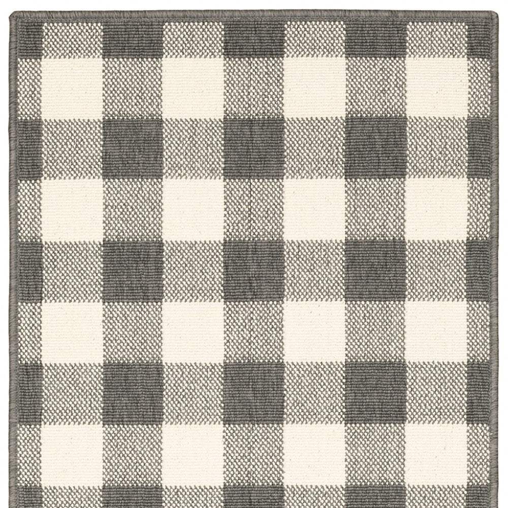 2' X 8' Gray and Ivory Indoor Outdoor Area Rug - Homeroots - Flyclothing LLC