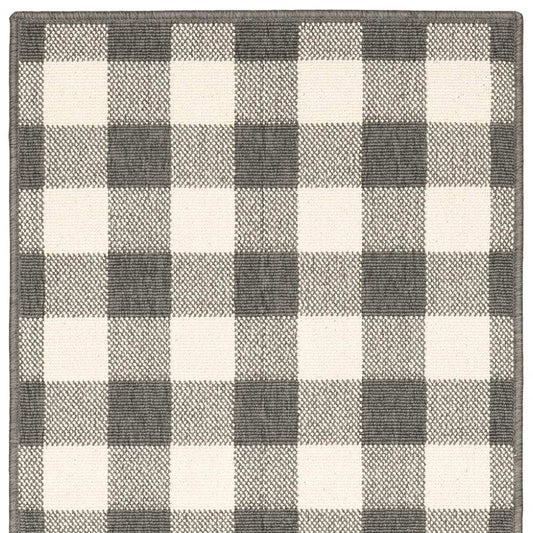 2' X 8' Gray and Ivory Indoor Outdoor Area Rug - Homeroots - Flyclothing LLC