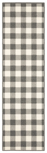 2' X 8' Gray and Ivory Indoor Outdoor Area Rug - Homeroots - Flyclothing LLC