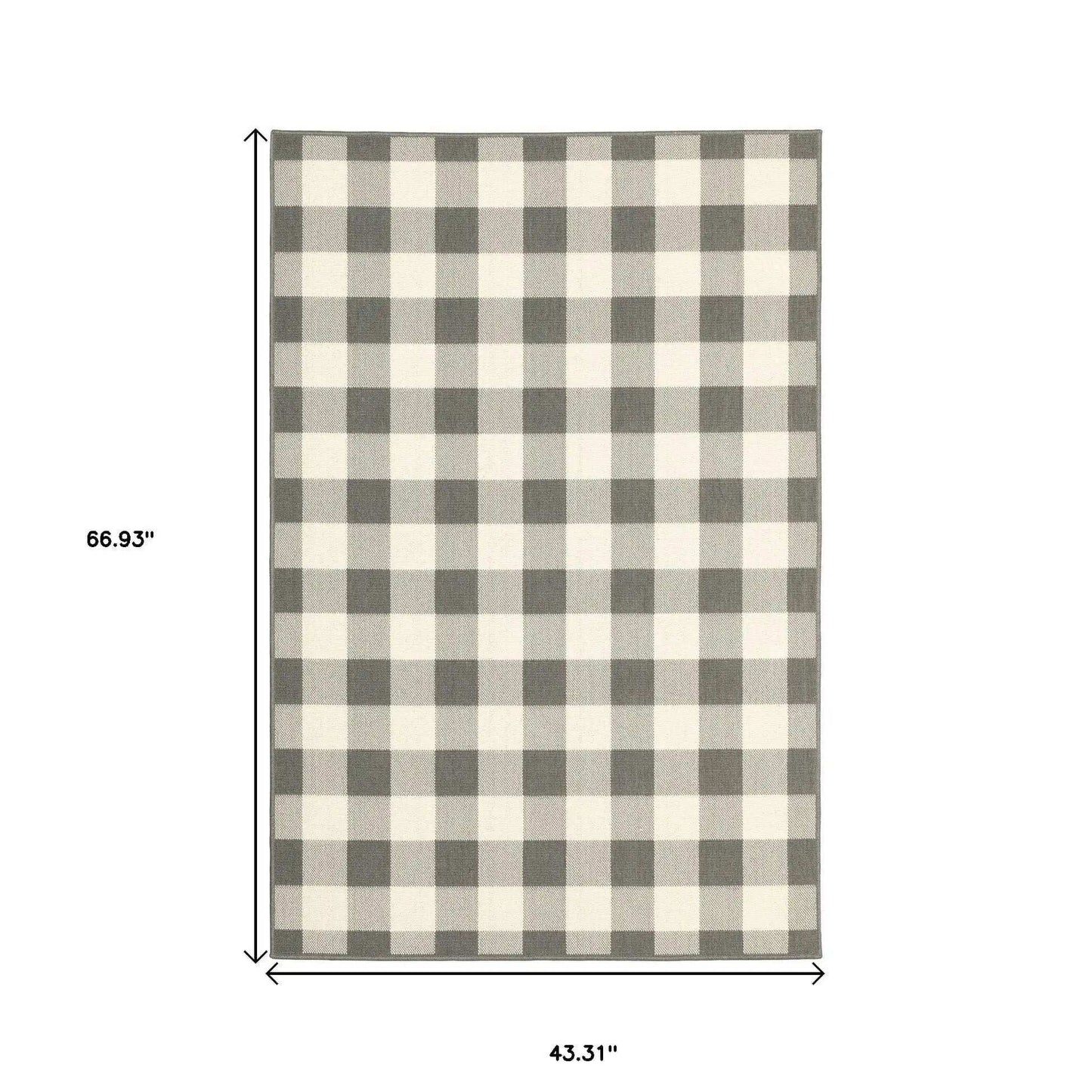 4' X 6' Gray and Ivory Indoor Outdoor Area Rug - Homeroots - Flyclothing LLC