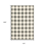 4' X 6' Gray and Ivory Indoor Outdoor Area Rug - Homeroots - Flyclothing LLC