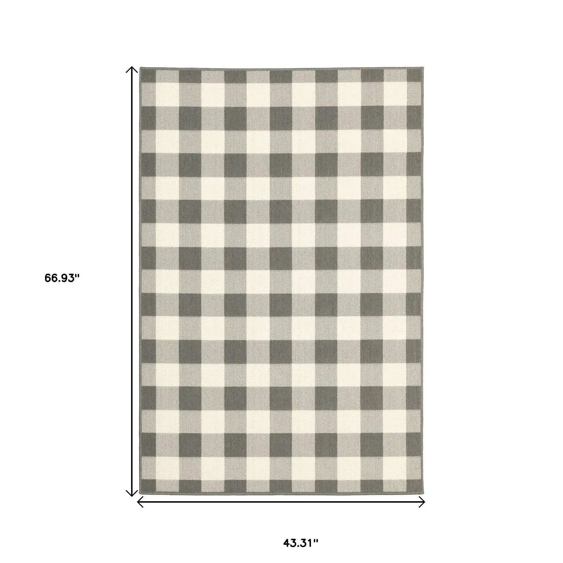 4' X 6' Gray and Ivory Indoor Outdoor Area Rug - Homeroots - Flyclothing LLC