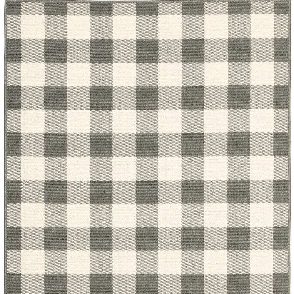 4' X 6' Gray and Ivory Indoor Outdoor Area Rug - Homeroots - Flyclothing LLC