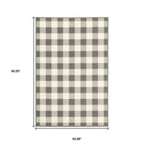 5' X 8' Gray and Ivory Indoor Outdoor Area Rug - Homeroots - Flyclothing LLC