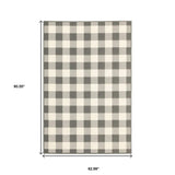 5' X 8' Gray and Ivory Indoor Outdoor Area Rug - Homeroots - Flyclothing LLC