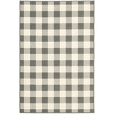 5' X 8' Gray and Ivory Indoor Outdoor Area Rug - Homeroots