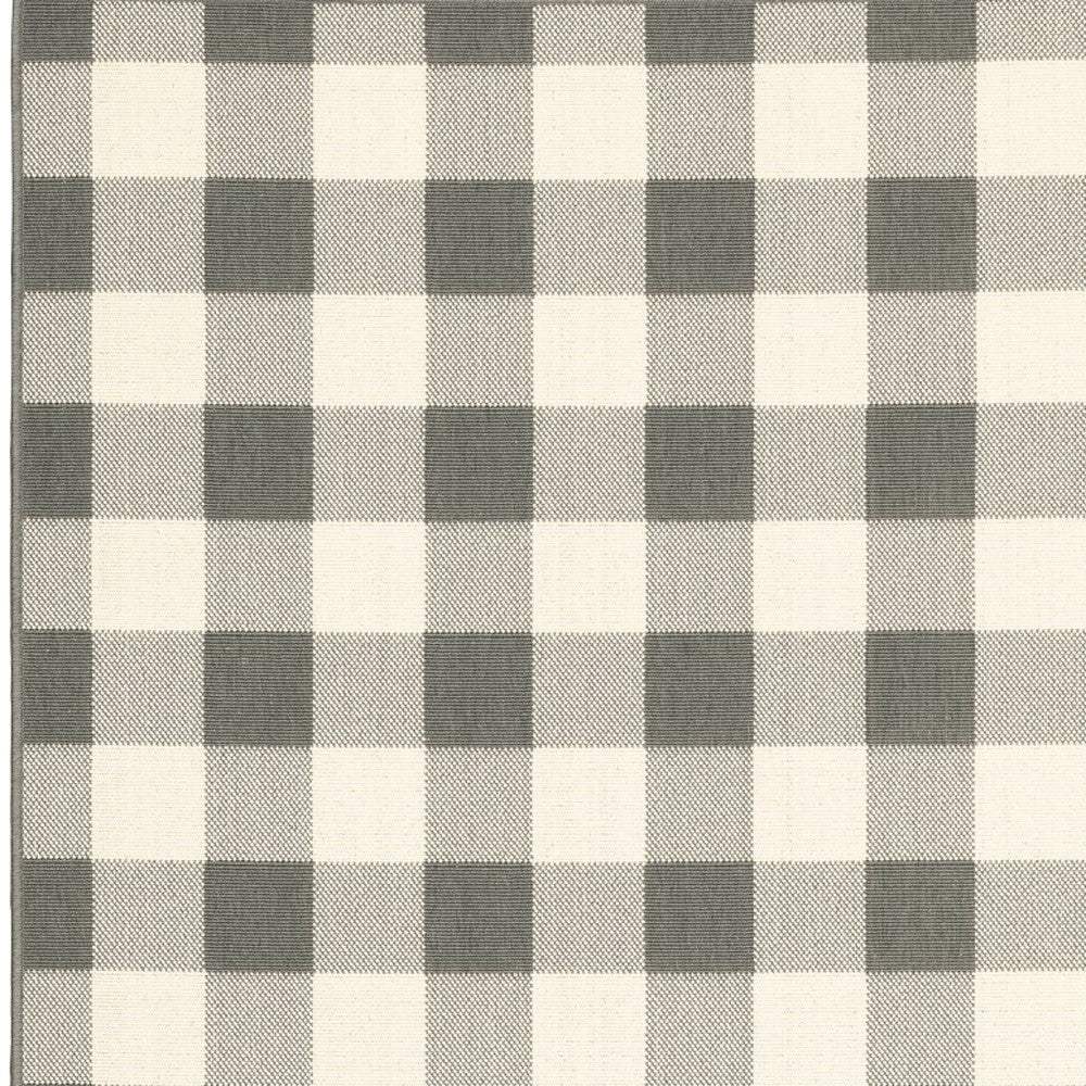 5' X 8' Gray and Ivory Indoor Outdoor Area Rug - Homeroots - Flyclothing LLC