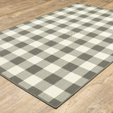 Gray and Ivory Indoor Outdoor Area Rug - Homeroots