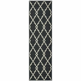 2' X 8' Black and Ivory Indoor Outdoor Area Rug - Homeroots - Flyclothing LLC