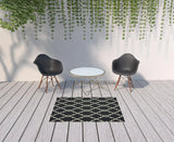 4' X 6' Black and Ivory Indoor Outdoor Area Rug - Homeroots - Flyclothing LLC