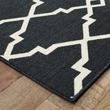 4' X 6' Black and Ivory Indoor Outdoor Area Rug - Homeroots - Flyclothing LLC