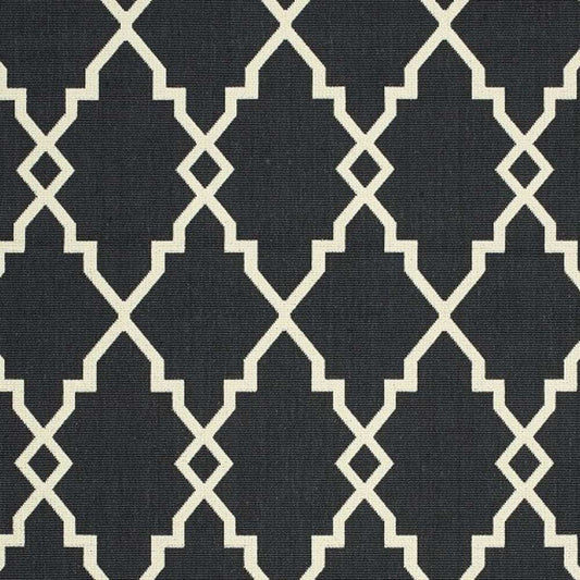5' X 8' Black and Ivory Indoor Outdoor Area Rug - Homeroots - Flyclothing LLC