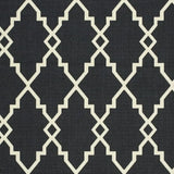 8' X 11' Black and Ivory Indoor Outdoor Area Rug - Homeroots - Flyclothing LLC