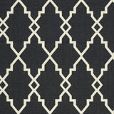 8' X 11' Black and Ivory Indoor Outdoor Area Rug - Homeroots