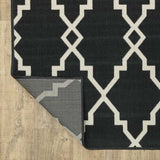 8' X 11' Black and Ivory Indoor Outdoor Area Rug - Homeroots - Flyclothing LLC