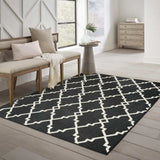 8' X 8' Black and Ivory Indoor Outdoor Area Rug - Homeroots - Flyclothing LLC