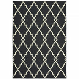 Black and Ivory Indoor Outdoor Area Rug - Homeroots - Flyclothing LLC