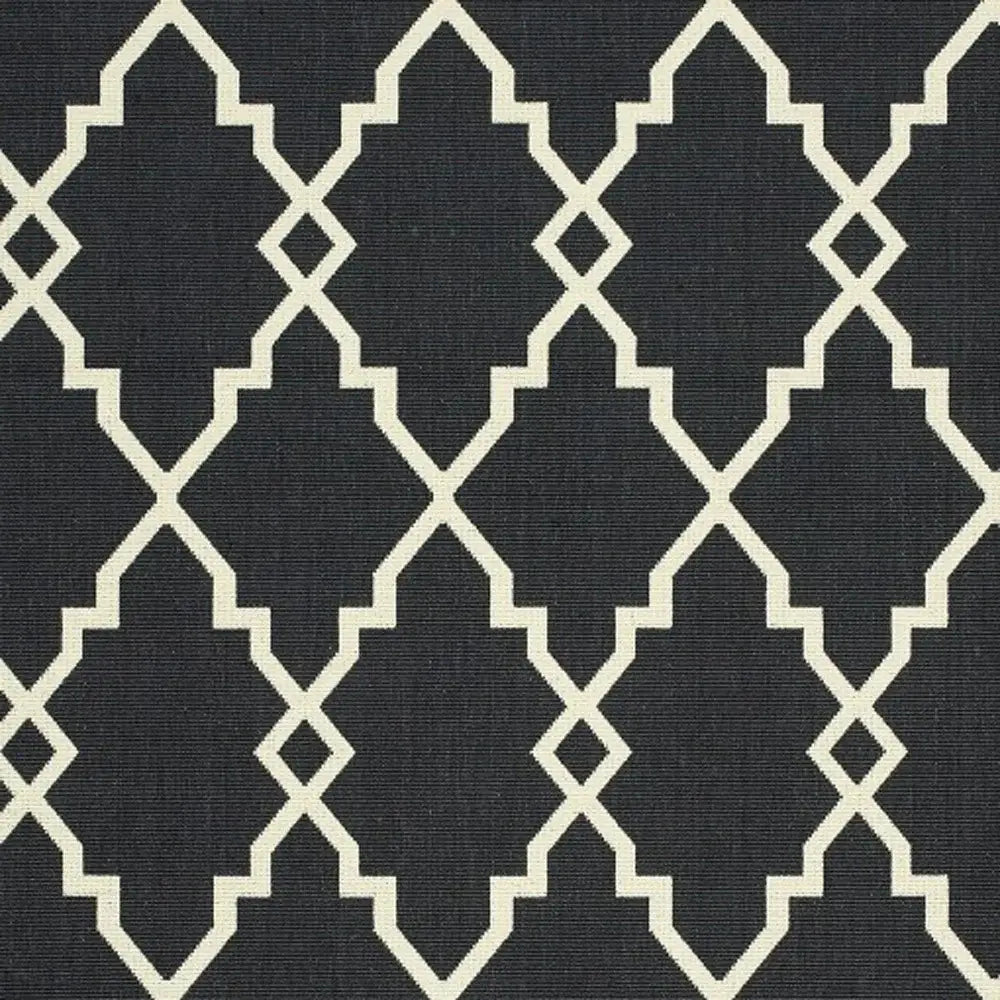 Black and Ivory Indoor Outdoor Area Rug - Homeroots - Flyclothing LLC