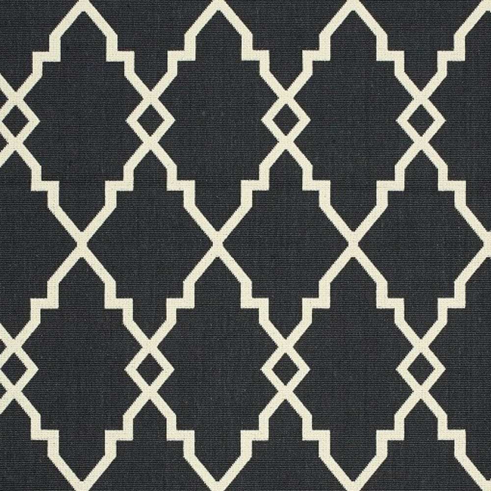 Black and Ivory Indoor Outdoor Area Rug - Homeroots - Flyclothing LLC