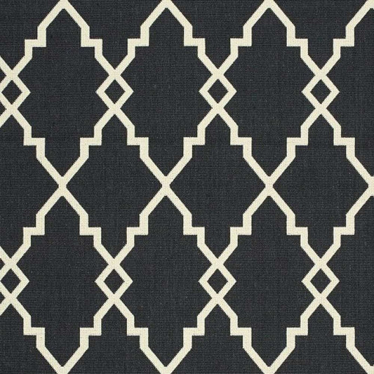 Black and Ivory Indoor Outdoor Area Rug - Homeroots - Flyclothing LLC