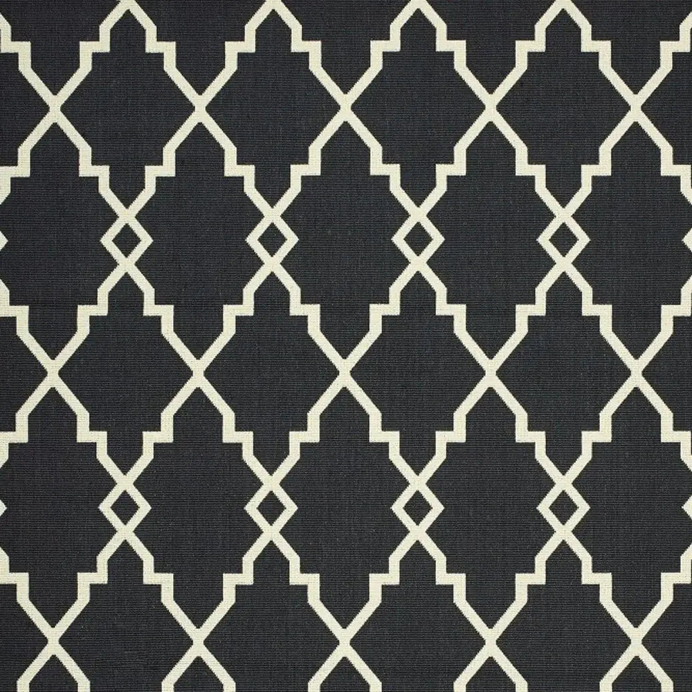 Black and Ivory Indoor Outdoor Area Rug - Homeroots - Flyclothing LLC