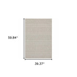 3' X 5' Gray and Ivory Indoor Outdoor Area Rug - Homeroots - Flyclothing LLC