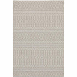5' X 7' Gray and Ivory Indoor Outdoor Area Rug - Homeroots - Flyclothing LLC