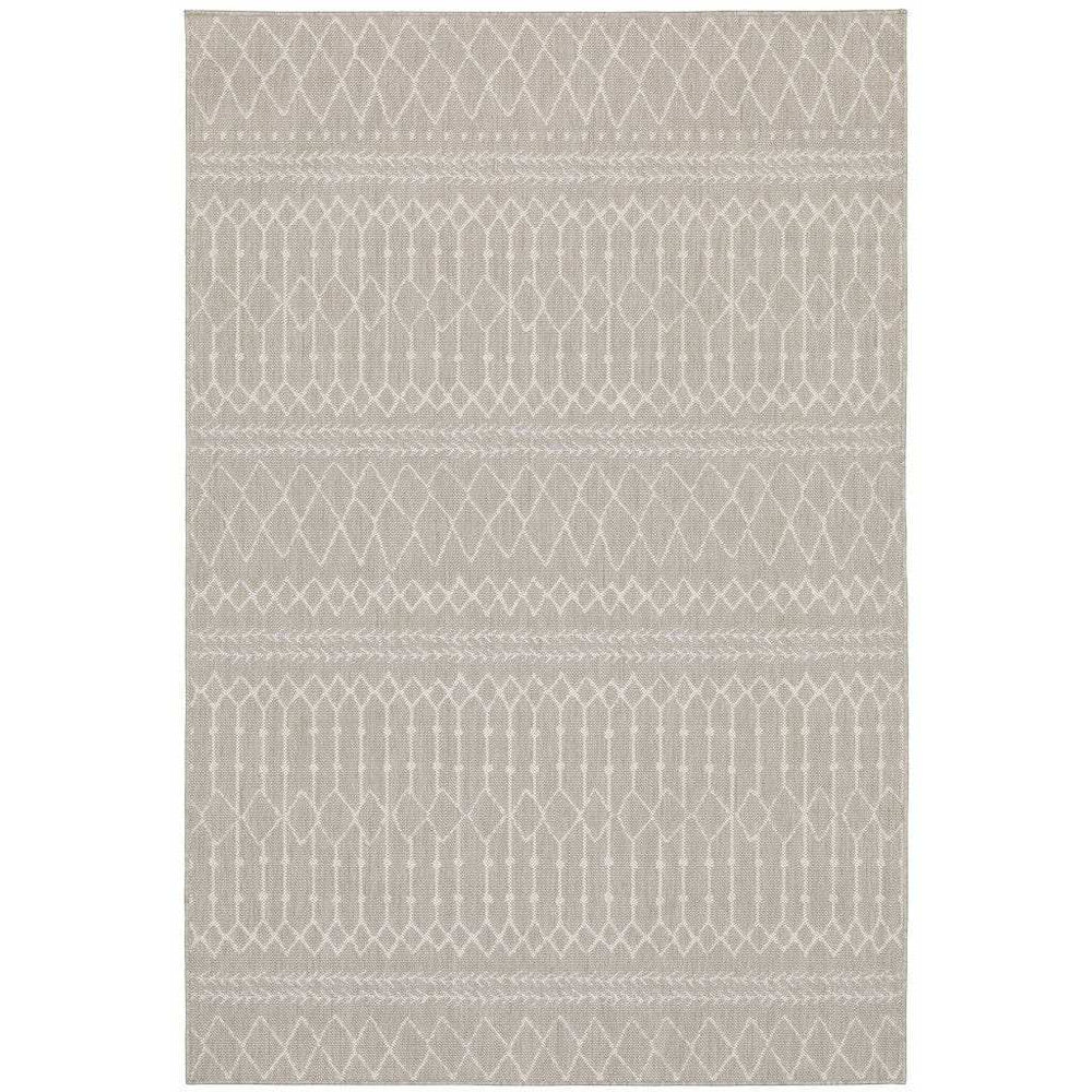 5' X 7' Gray and Ivory Indoor Outdoor Area Rug - Homeroots - Flyclothing LLC