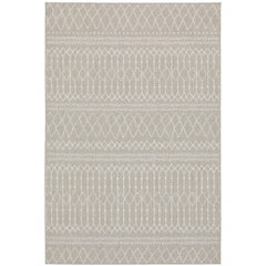 5' X 7' Gray and Ivory Indoor Outdoor Area Rug - Homeroots