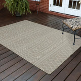 5' X 7' Gray and Ivory Indoor Outdoor Area Rug - Homeroots - Flyclothing LLC