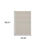 5' X 7' Gray and Ivory Indoor Outdoor Area Rug - Homeroots - Flyclothing LLC