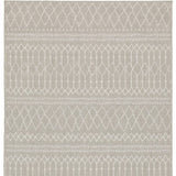 7' X 9' Gray and Ivory Indoor Outdoor Area Rug - Homeroots