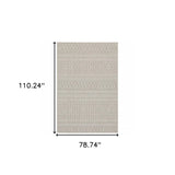 7' X 9' Gray and Ivory Indoor Outdoor Area Rug - Homeroots - Flyclothing LLC
