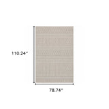7' X 9' Gray and Ivory Indoor Outdoor Area Rug - Homeroots - Flyclothing LLC
