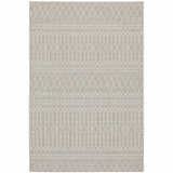 10' X 13' Gray and Ivory Indoor Outdoor Area Rug - Homeroots