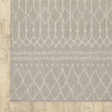 10' X 13' Gray and Ivory Indoor Outdoor Area Rug - Homeroots