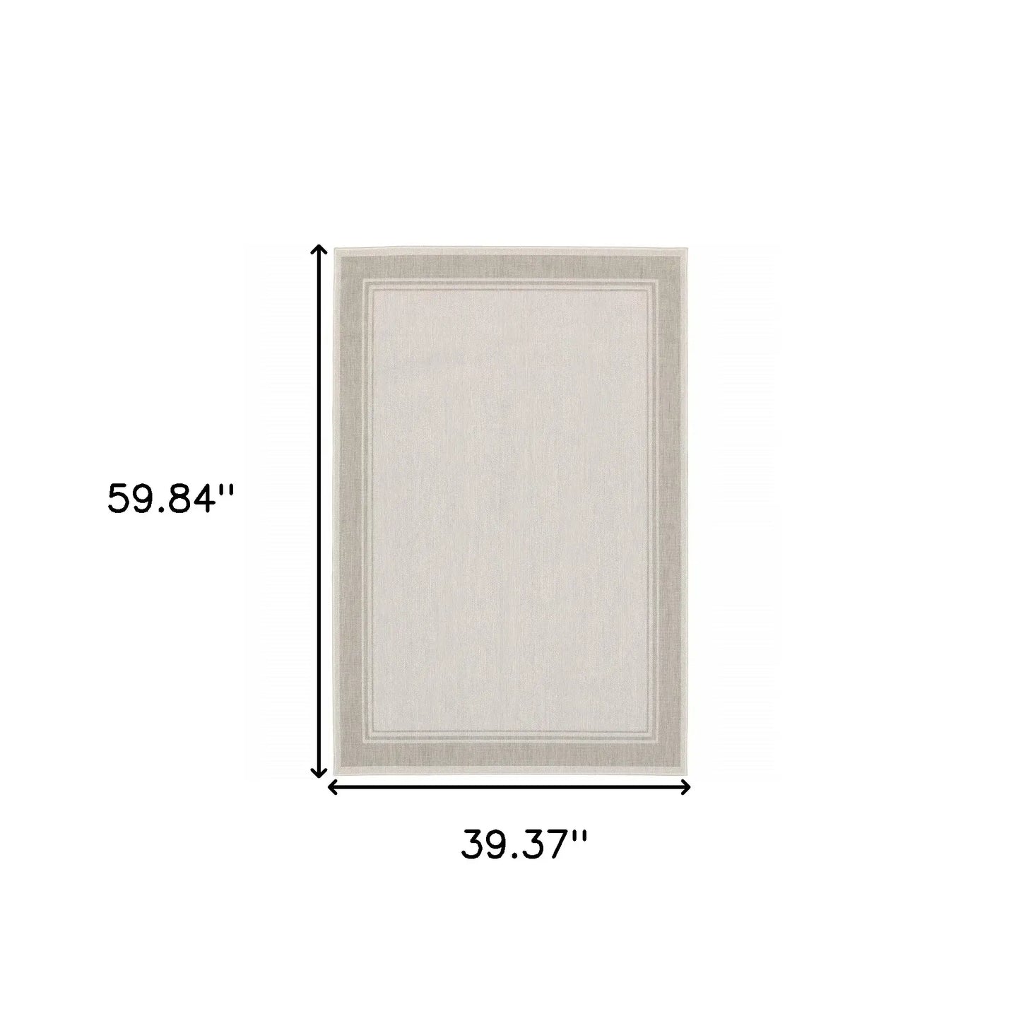 3' X 5' Gray and Ivory Indoor Outdoor Area Rug - Homeroots - Flyclothing LLC
