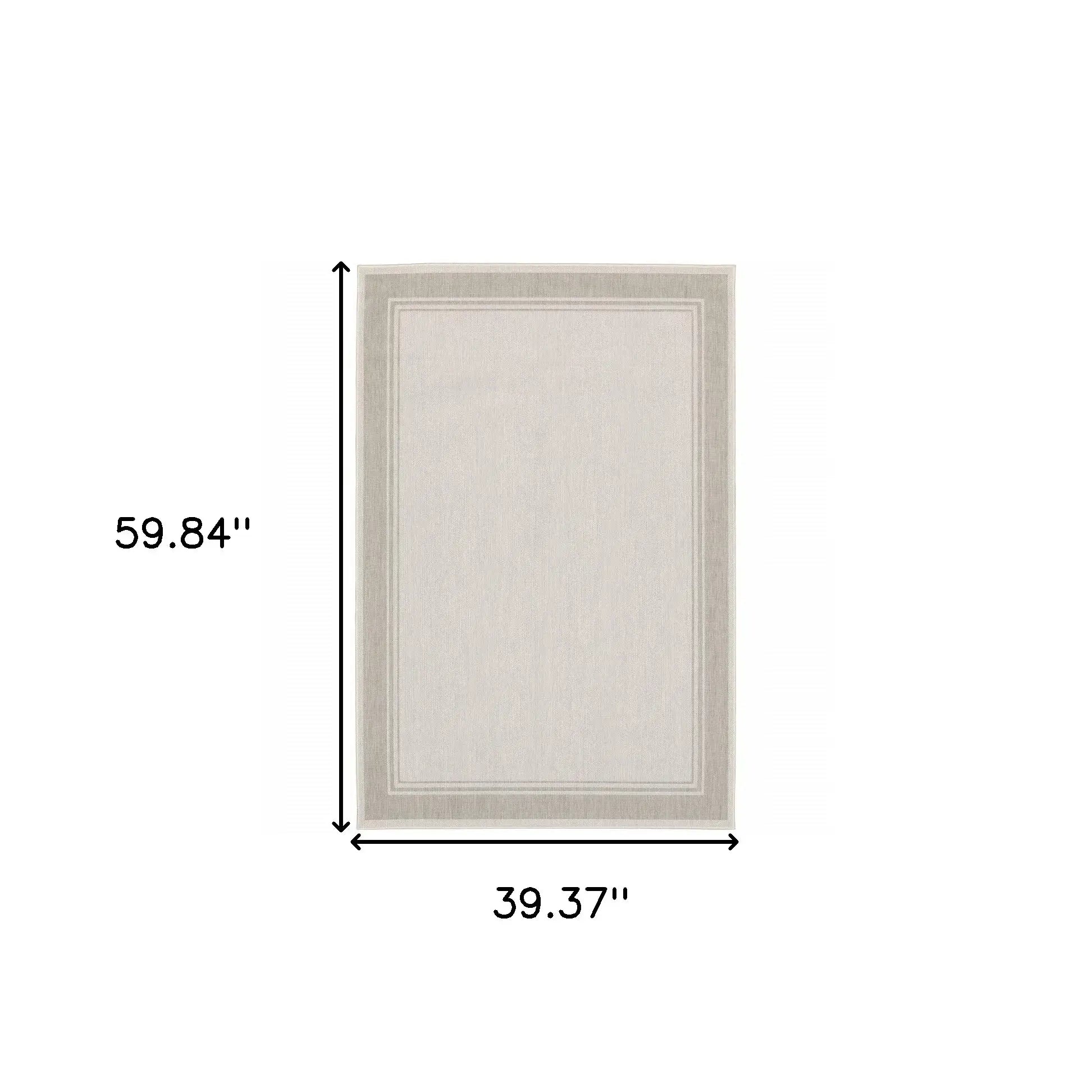 3' X 5' Gray and Ivory Indoor Outdoor Area Rug - Homeroots - Flyclothing LLC