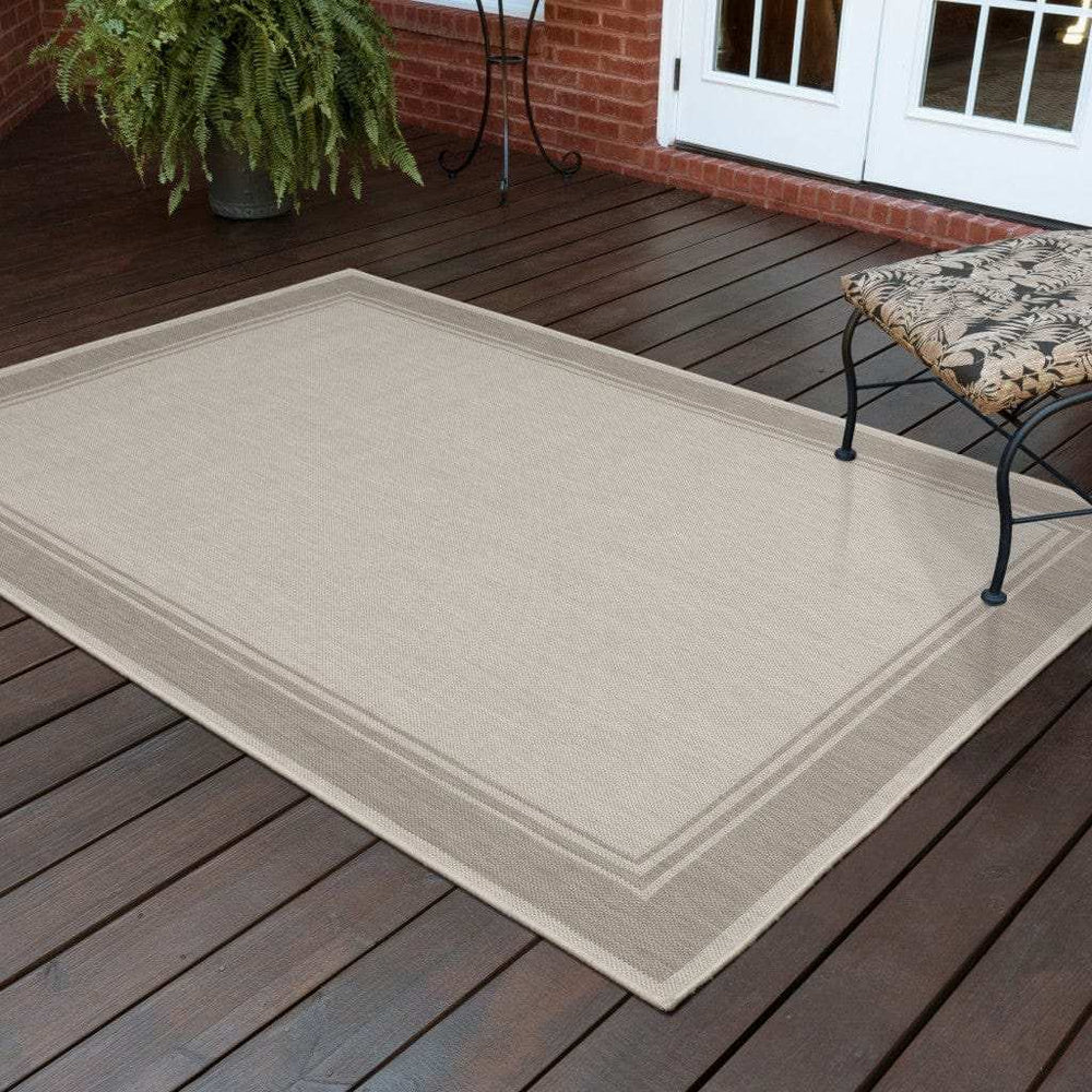 3' X 5' Gray and Ivory Indoor Outdoor Area Rug - Homeroots - Flyclothing LLC