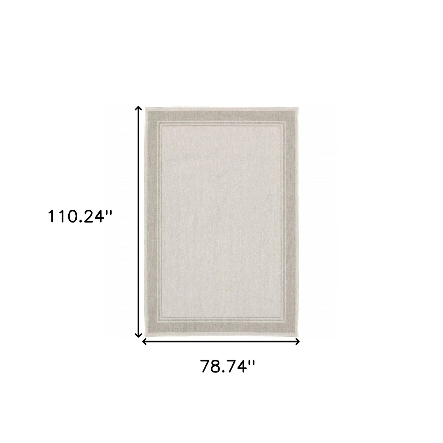 7' X 9' Gray and Ivory Indoor Outdoor Area Rug - Homeroots - Flyclothing LLC