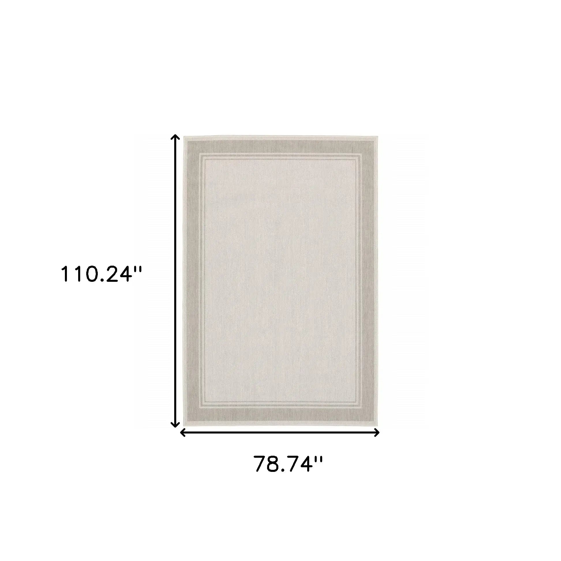 7' X 9' Gray and Ivory Indoor Outdoor Area Rug - Homeroots - Flyclothing LLC
