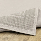 7' X 9' Gray and Ivory Indoor Outdoor Area Rug - Homeroots - Flyclothing LLC