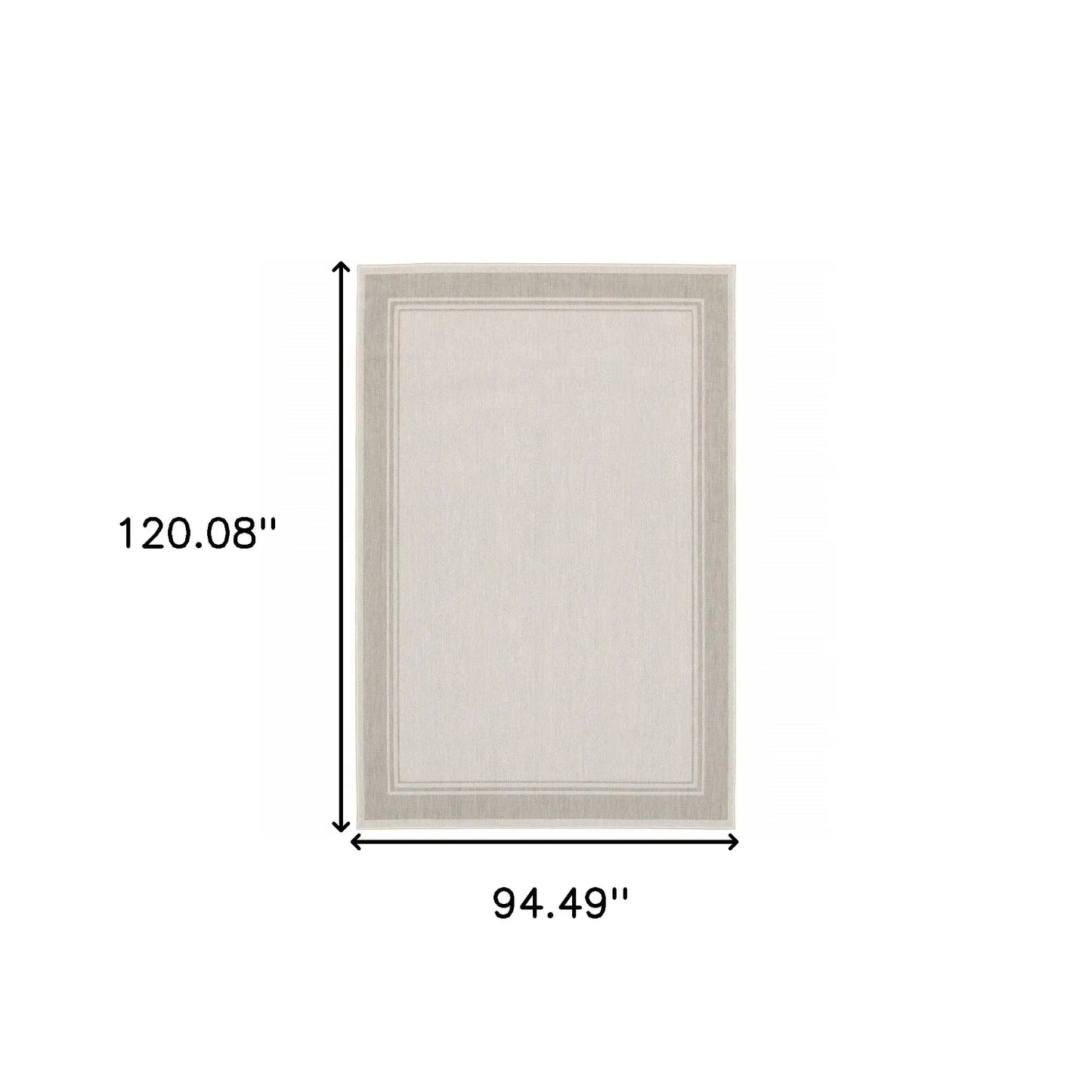 8' X 10' Gray and Ivory Indoor Outdoor Area Rug - Homeroots - Flyclothing LLC