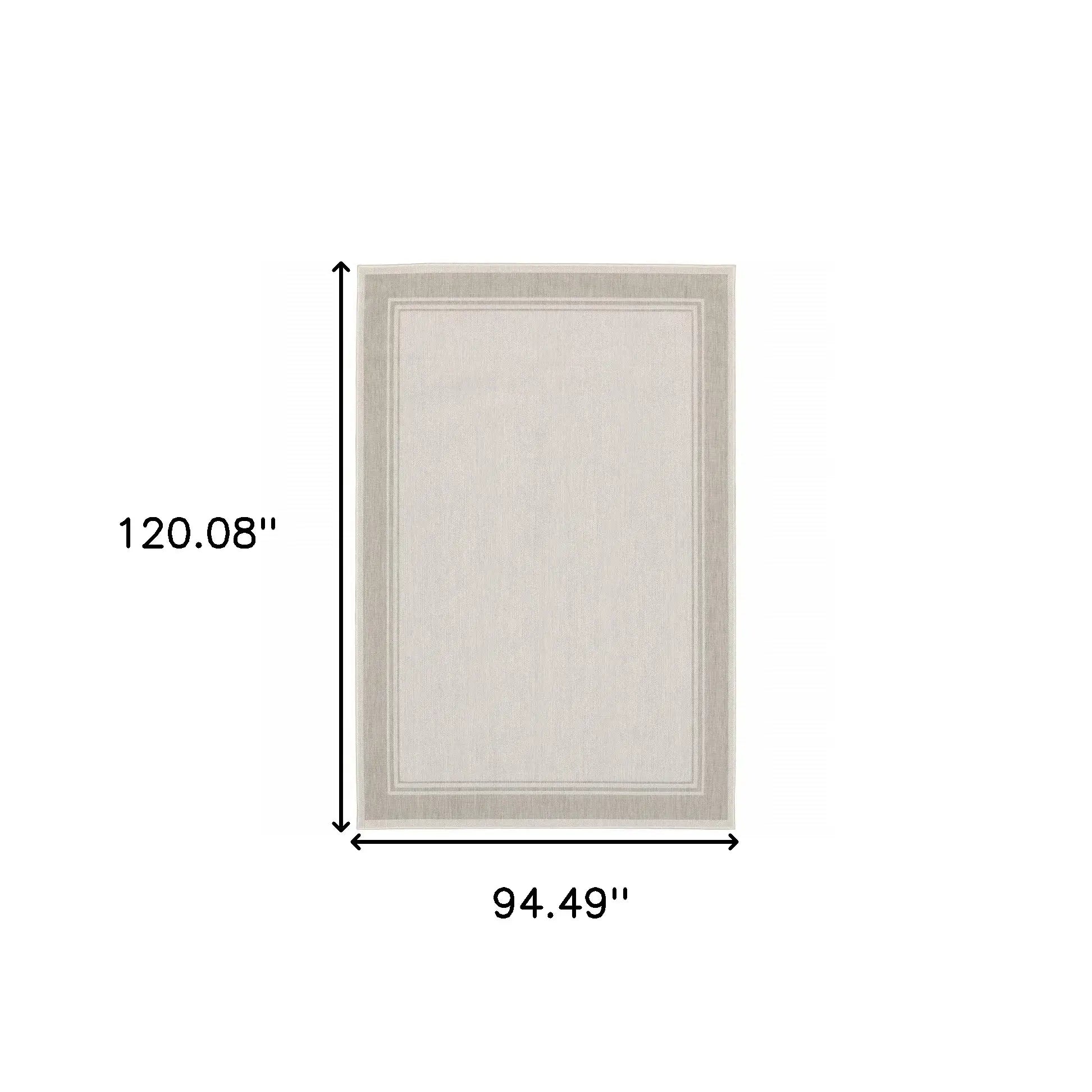 8' X 10' Gray and Ivory Indoor Outdoor Area Rug - Homeroots - Flyclothing LLC