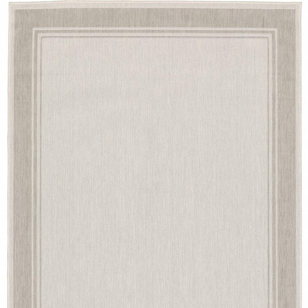 8' X 10' Gray and Ivory Indoor Outdoor Area Rug - Homeroots - Flyclothing LLC