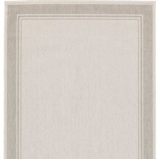 8' X 10' Gray and Ivory Indoor Outdoor Area Rug - Homeroots - Flyclothing LLC