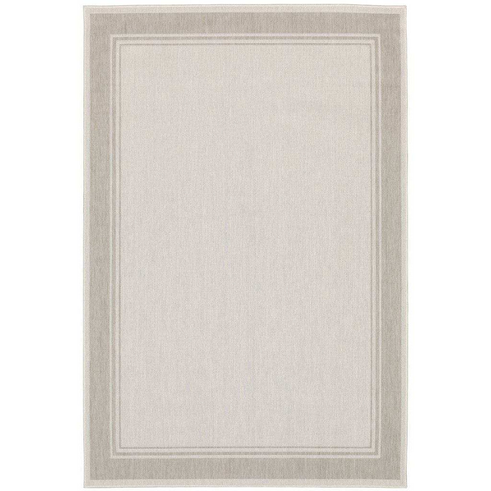 8' X 10' Gray and Ivory Indoor Outdoor Area Rug - Homeroots - Flyclothing LLC