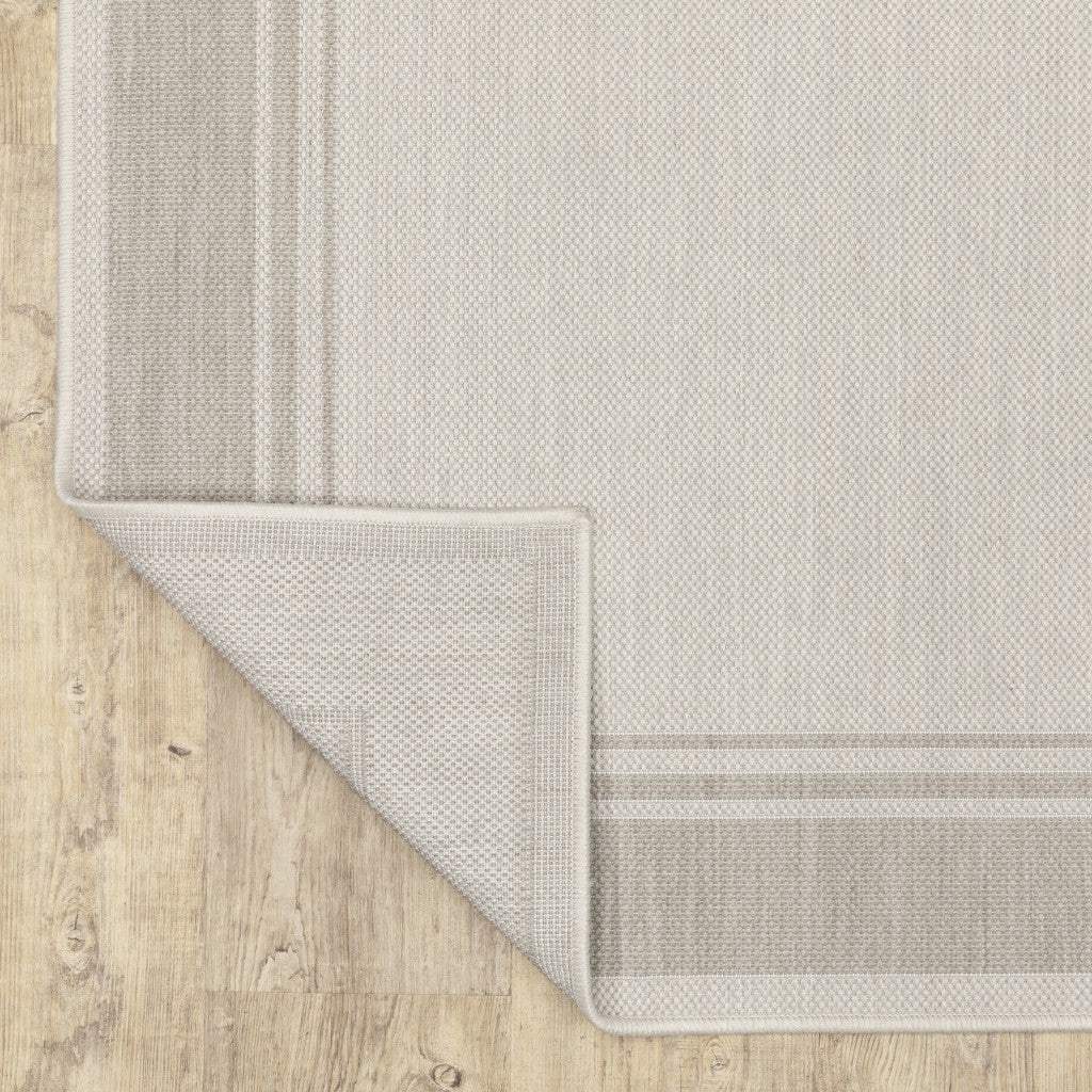 8' X 10' Gray and Ivory Indoor Outdoor Area Rug - Homeroots - Flyclothing LLC